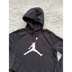Classic Nike Jordan Men’s L Black Pullover Fleece Hoodie. Soft. * Nt. Desc*